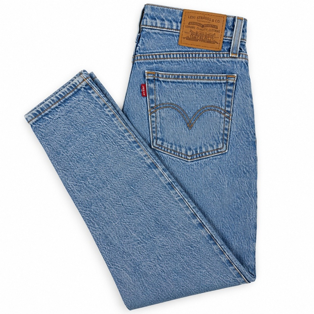 Levis 501 Original Cropped Jeans Womens 25 Blue High Rise Button Fly Straight